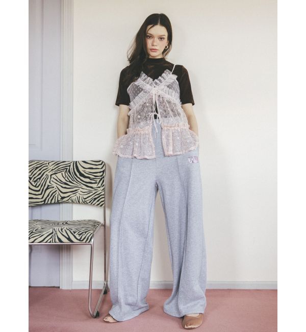 CALNAMUR「TULLE FLOCKING EMB TOPS/チュールフロッキングエンブロイダリートップス」|Tシャツ・カットソー|