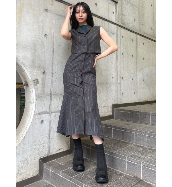MURUA「ジレレイヤードジャンパースカート」|ジャンパースカート|