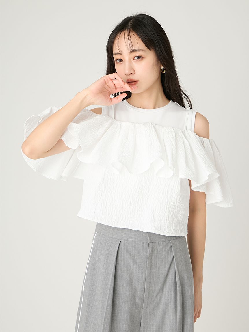 FRAY I.D「2wayジャガードブラウス&times;カットソーセット」|シャツ・ブラウス|