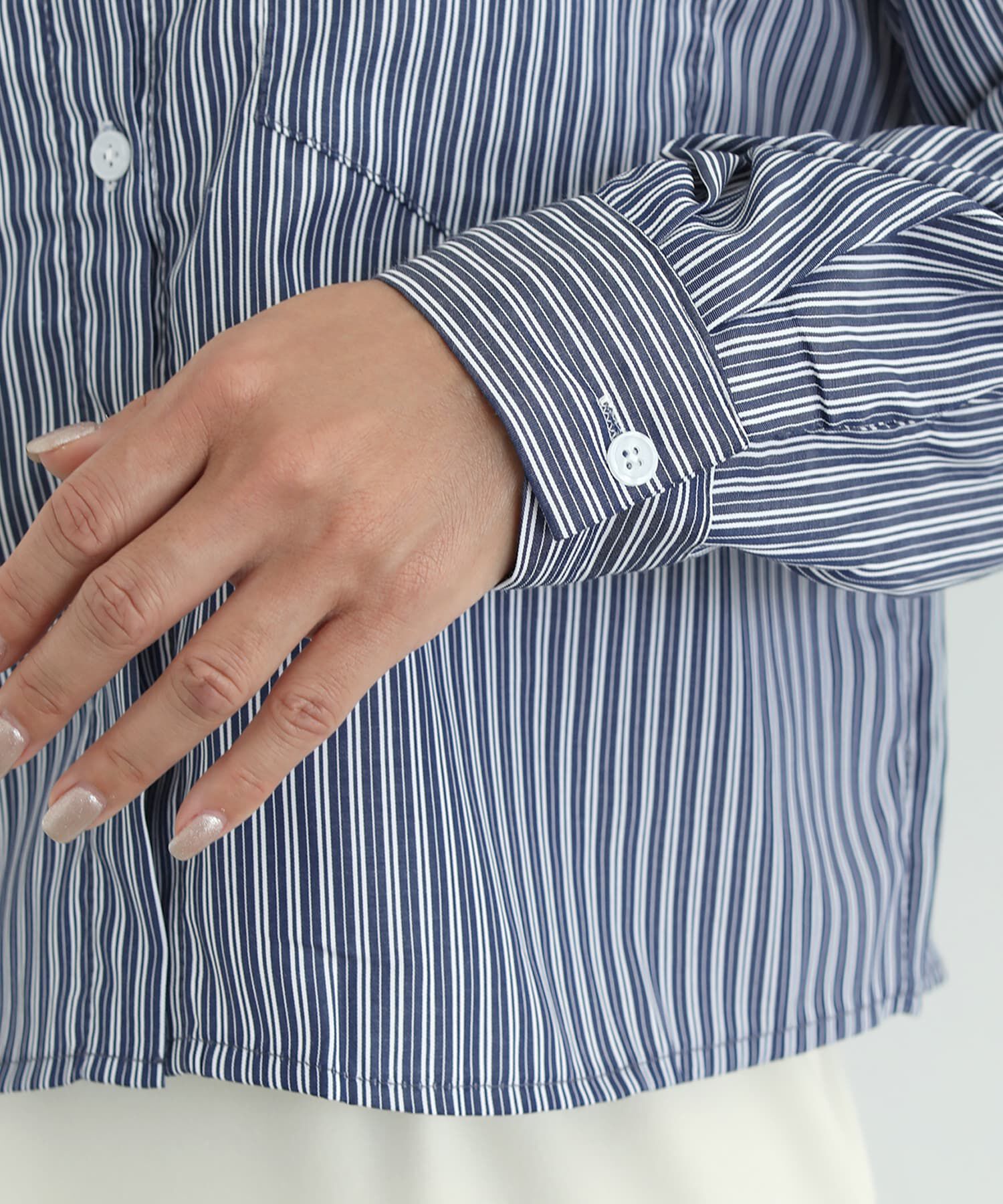 STYLE DELI「サラサラ短めストライプ柄シャツ」|シャツ・ブラウス|
