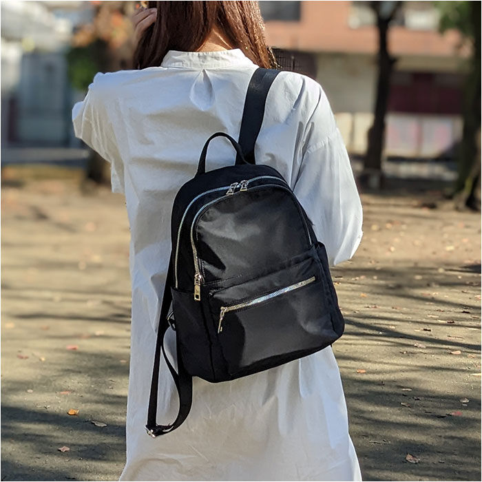 BACKYARD FAMILY「リュック レディース おしゃれ 通販 軽い 軽量 a4 黒 ブラック リュックサック 小さめ 大人」|リュック|