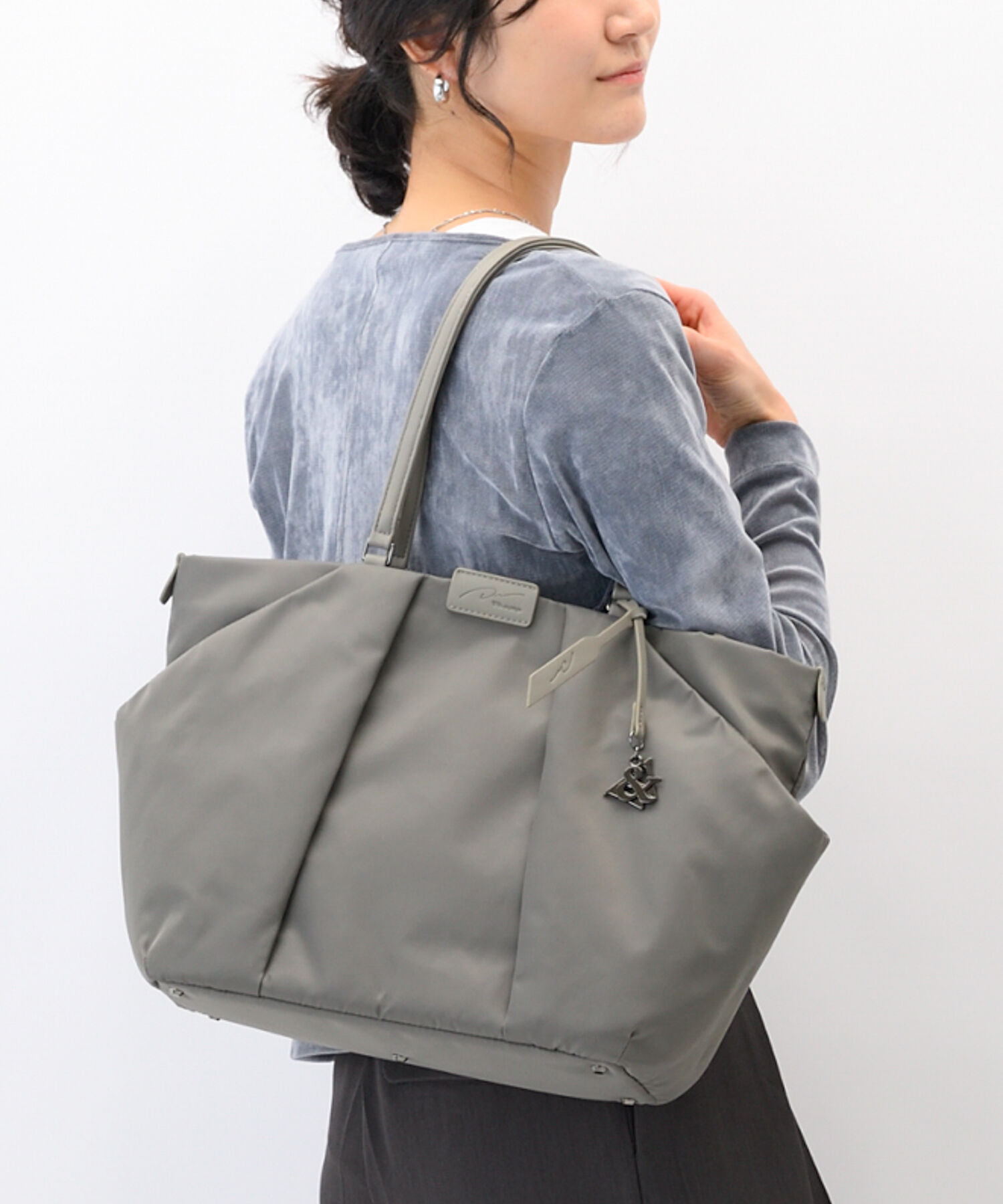 W&.Day/Night「W&.Day/Night スック トートバッグ A4 11.0インチタブレット 15186」|トートバッグ|グレー