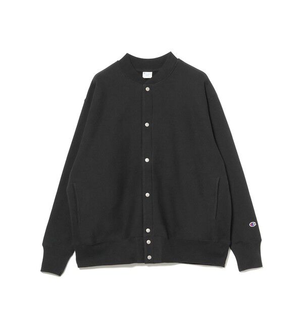 BEAMS「【別注】Champion &times; MIN-NANO / スナップ ジャケット」|スウェット・ジャージ|BLACK