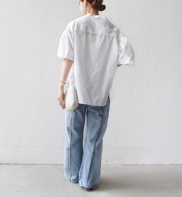 SHIPS for women「《予約》〈手洗い可能〉カットワーク レース スリーブ ブラウス」|シャツ・ブラウス|