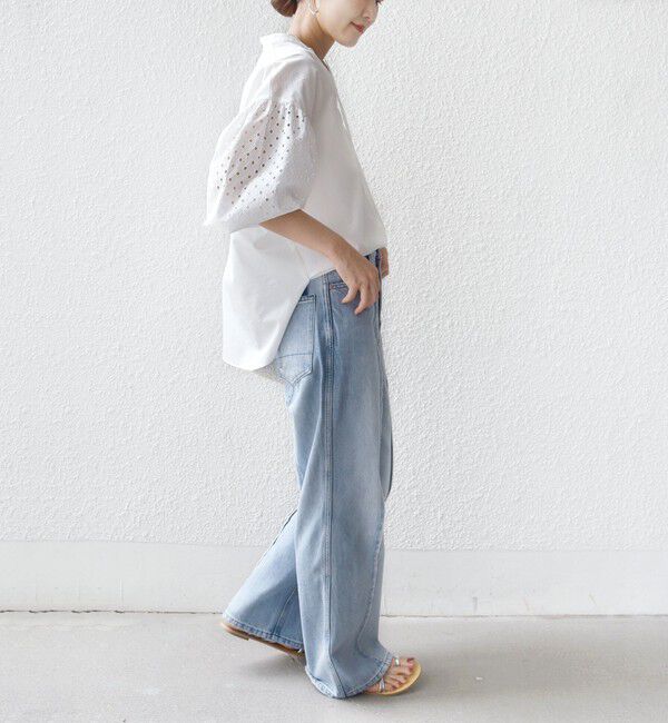 SHIPS for women「《予約》〈手洗い可能〉カットワーク レース スリーブ ブラウス」|シャツ・ブラウス|