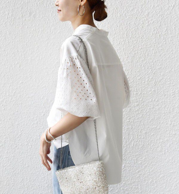 SHIPS for women「《予約》〈手洗い可能〉カットワーク レース スリーブ ブラウス」|シャツ・ブラウス|