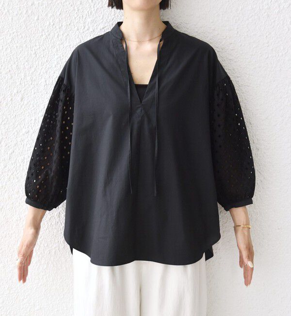 SHIPS for women「《予約》〈手洗い可能〉カットワーク レース スリーブ ブラウス」|シャツ・ブラウス|