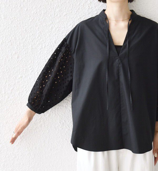 SHIPS for women「《予約》〈手洗い可能〉カットワーク レース スリーブ ブラウス」|シャツ・ブラウス|