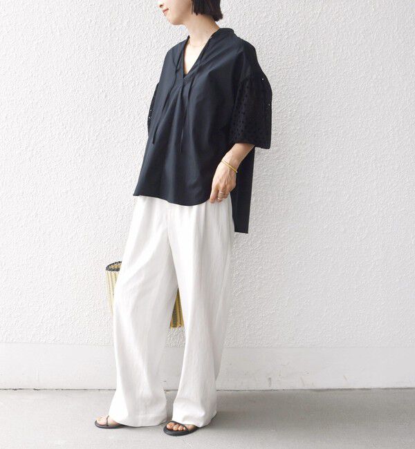 SHIPS for women「《予約》〈手洗い可能〉カットワーク レース スリーブ ブラウス」|シャツ・ブラウス|