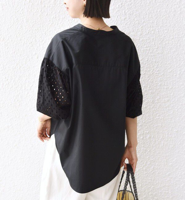 SHIPS for women「《予約》〈手洗い可能〉カットワーク レース スリーブ ブラウス」|シャツ・ブラウス|