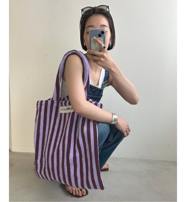 SLOBE IENA「《追加》BONGUSTA/ボングスタ naram striped トートバッグ」|トートバッグ|