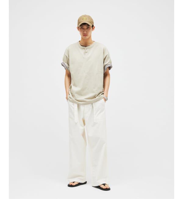 JOURNAL STANDARD「《予約》コットン リネン ベルテッド ワイド カット ベイカー パンツ」|カーゴ|