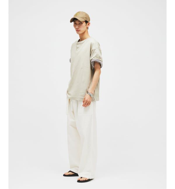 JOURNAL STANDARD「《予約》コットン リネン ベルテッド ワイド カット ベイカー パンツ」|カーゴ|