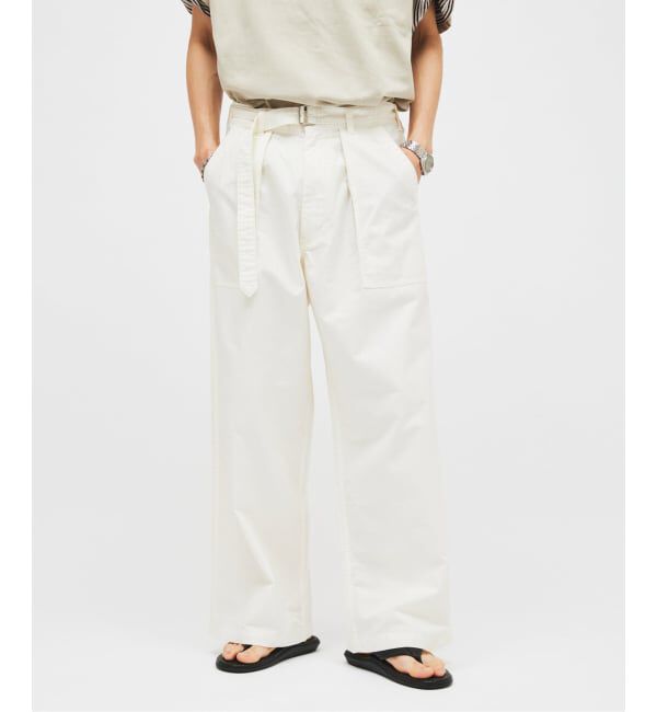 JOURNAL STANDARD「《予約》コットン リネン ベルテッド ワイド カット ベイカー パンツ」|カーゴ|
