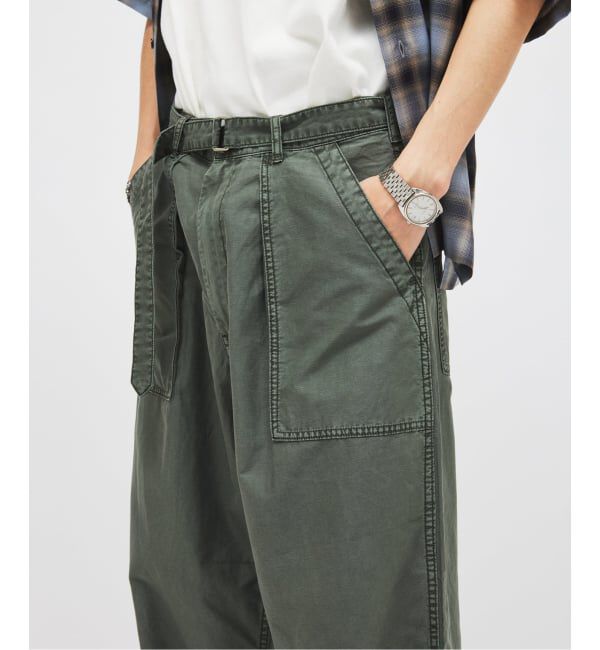 JOURNAL STANDARD「《予約》コットン リネン ベルテッド ワイド カット ベイカー パンツ」|カーゴ|