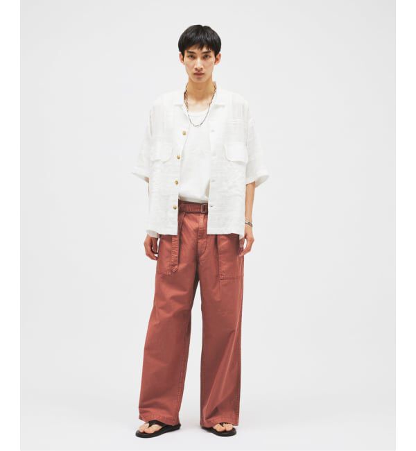 JOURNAL STANDARD「《予約》コットン リネン ベルテッド ワイド カット ベイカー パンツ」|カーゴ|