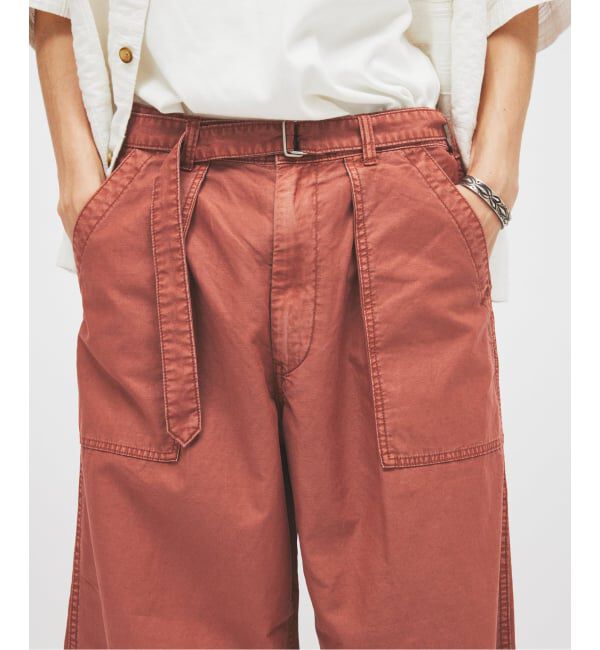 JOURNAL STANDARD「《予約》コットン リネン ベルテッド ワイド カット ベイカー パンツ」|カーゴ|