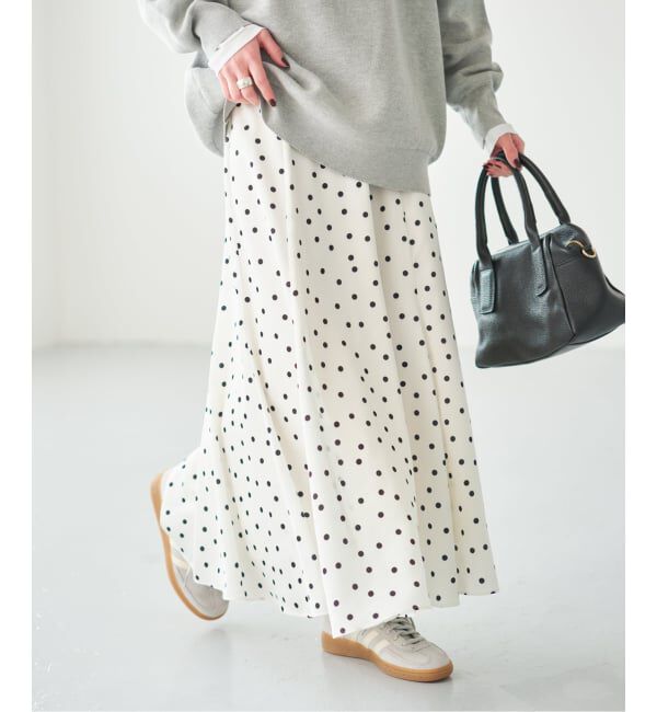 Spick and Span「ドットサテンフレアスカート」|スカート|