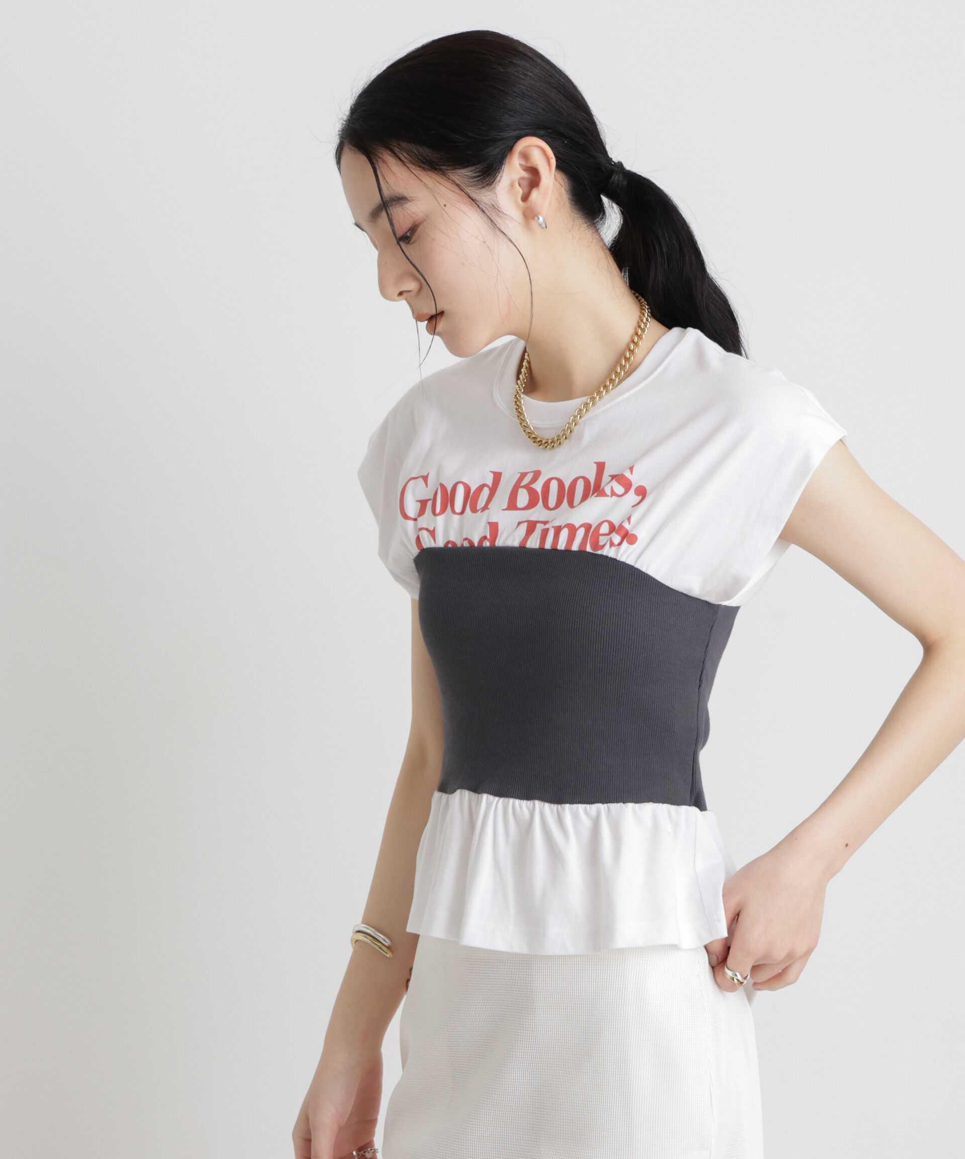nano･universe「BOOKCLUB/別注 Bustier T shirts」|Tシャツ・カットソー|