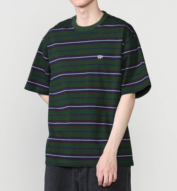  「SCYE BASICS |〈別注〉コットン 鹿の子ボーダーTシャツ MEN」|Tシャツ・カットソー|GREEN系1