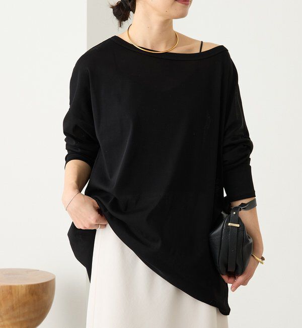  「【接触冷感/吸水速乾/ウオッシャブル】キュプラコットンオーバーサイズTee」|Tシャツ・カットソー|