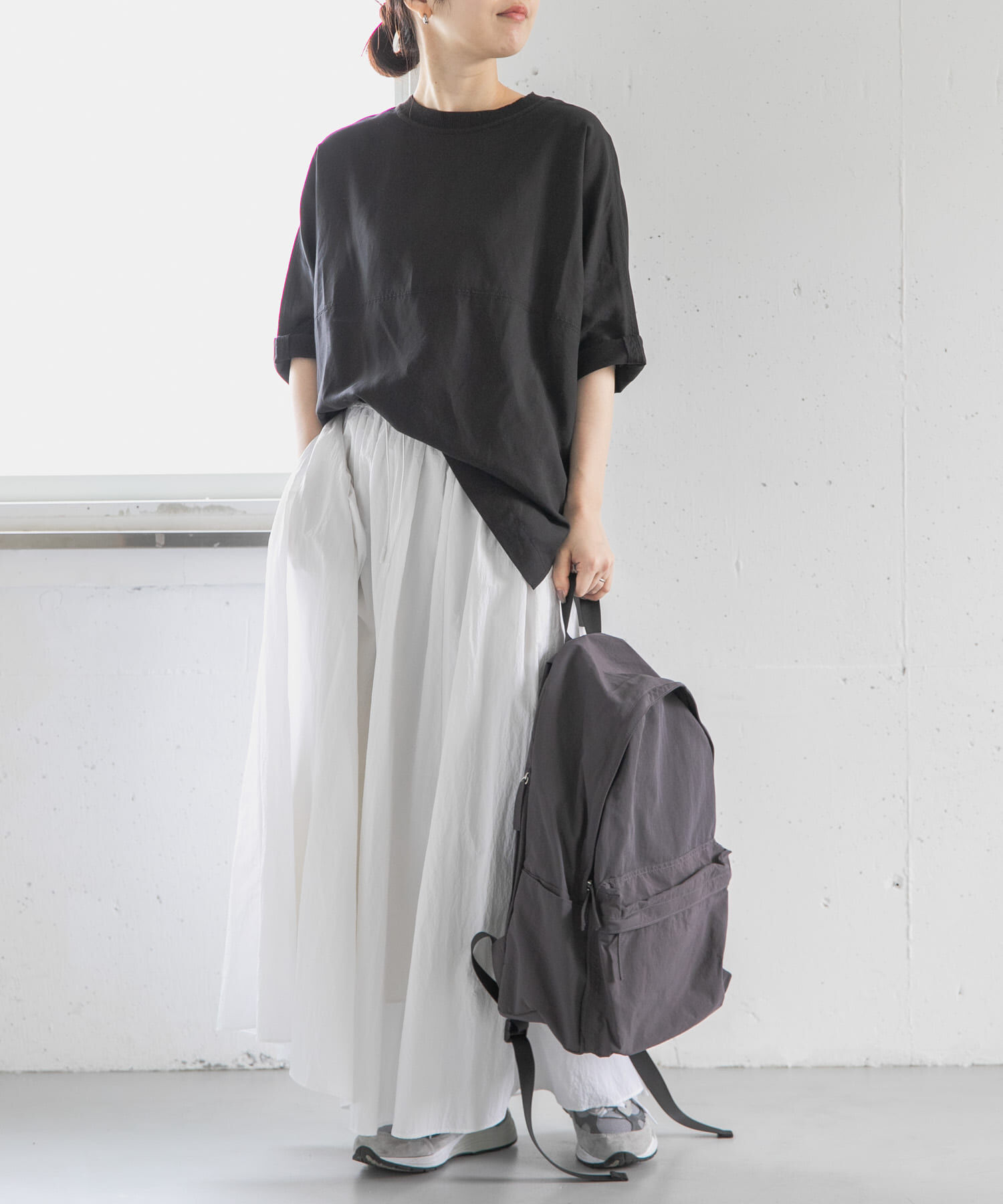 URBAN RESEARCH DOORS「FORK&SPOON　ナイロンギャザースカート」|スカート|