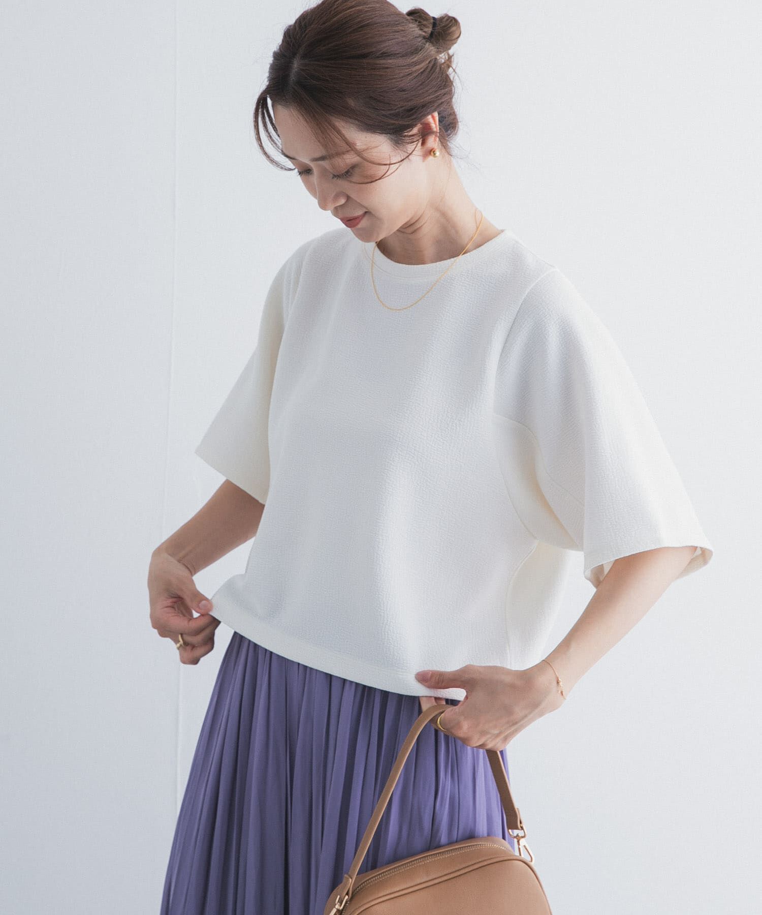 URBAN RESEARCH DOORS「袖ボリュームクロップドプルオーバー」|Tシャツ・カットソー|