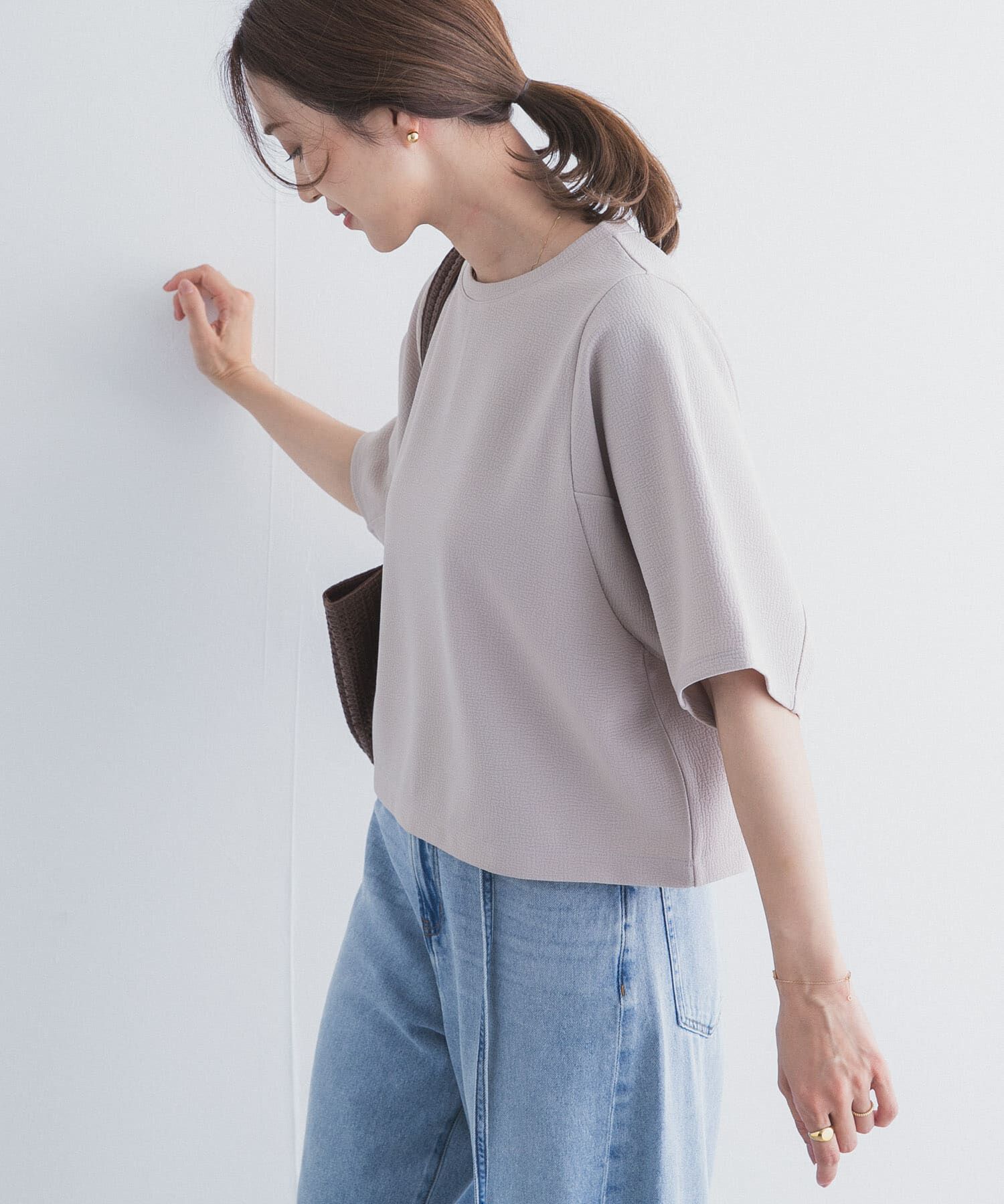 URBAN RESEARCH DOORS「袖ボリュームクロップドプルオーバー」|Tシャツ・カットソー|ベージュ系その他