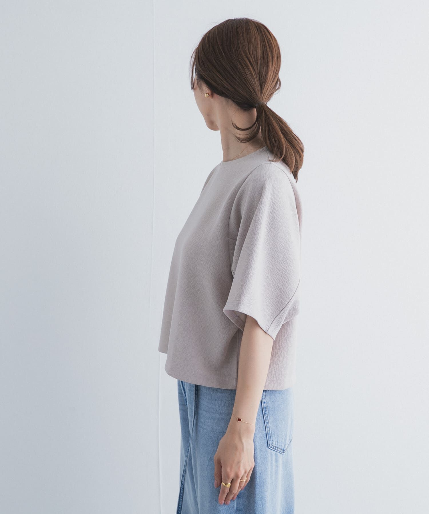 URBAN RESEARCH DOORS「袖ボリュームクロップドプルオーバー」|Tシャツ・カットソー|