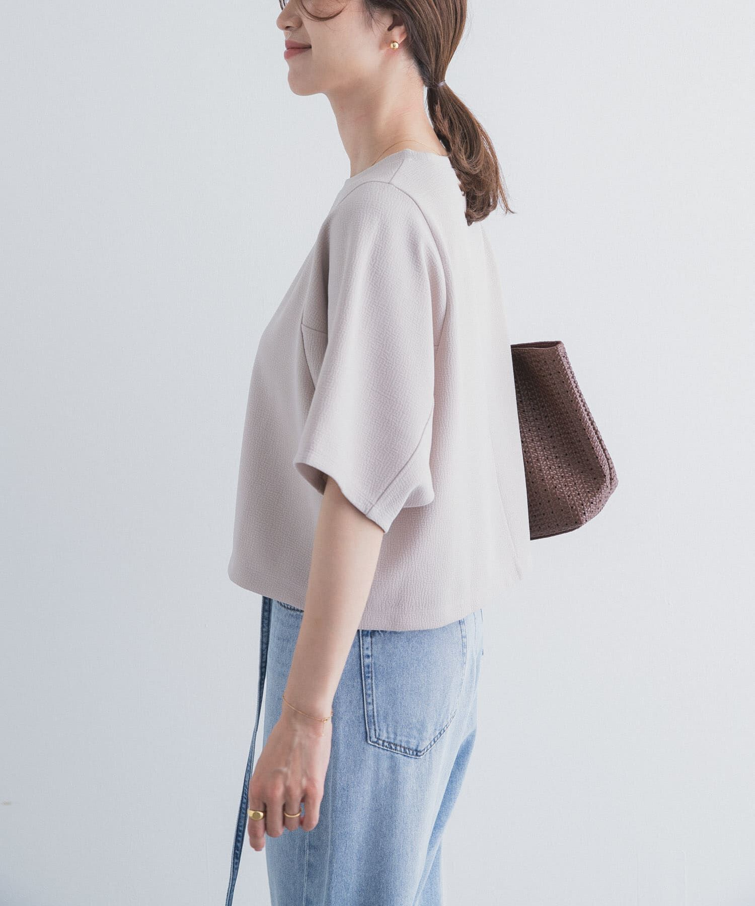 URBAN RESEARCH DOORS「袖ボリュームクロップドプルオーバー」|Tシャツ・カットソー|