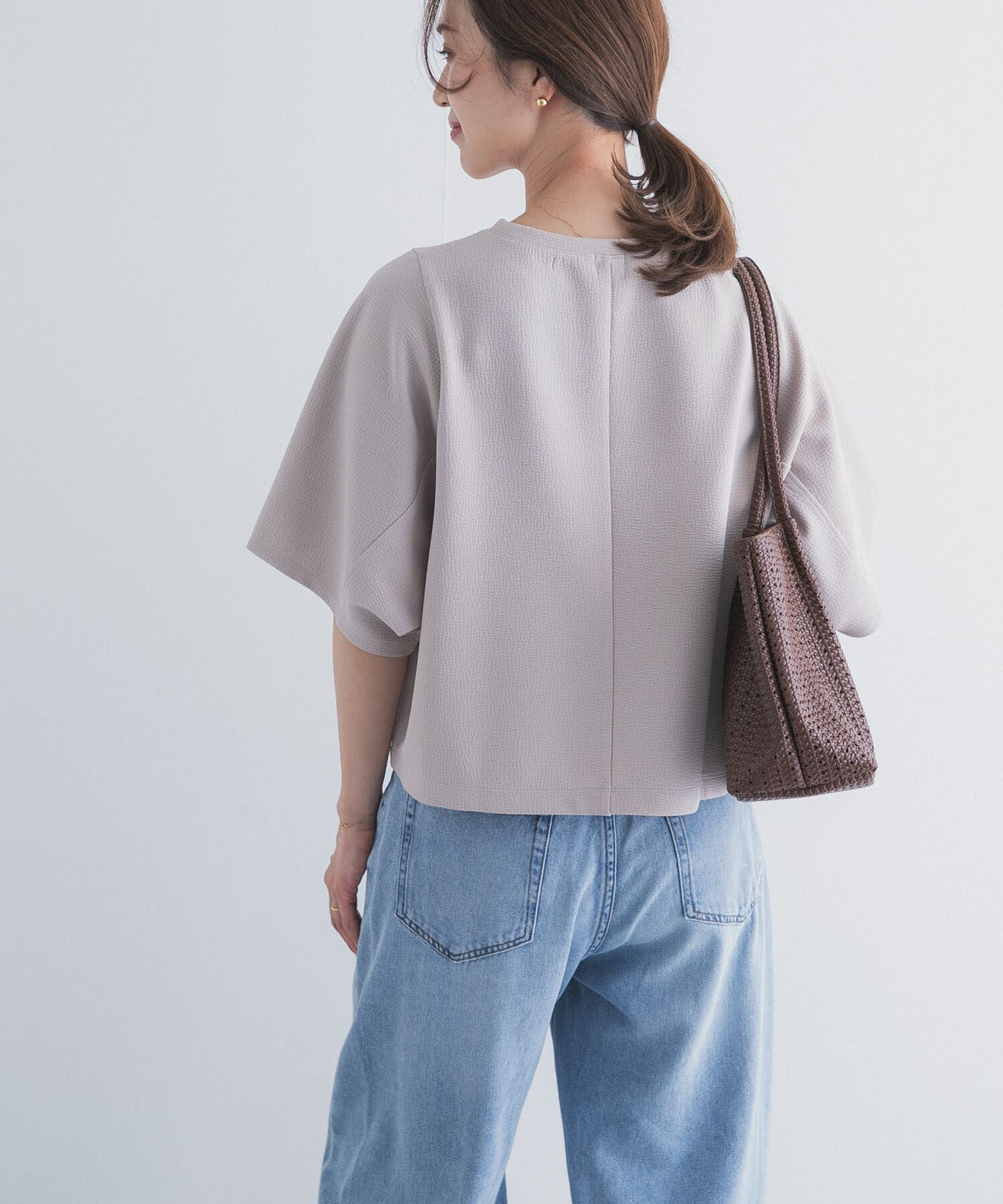 URBAN RESEARCH DOORS「袖ボリュームクロップドプルオーバー」|Tシャツ・カットソー|