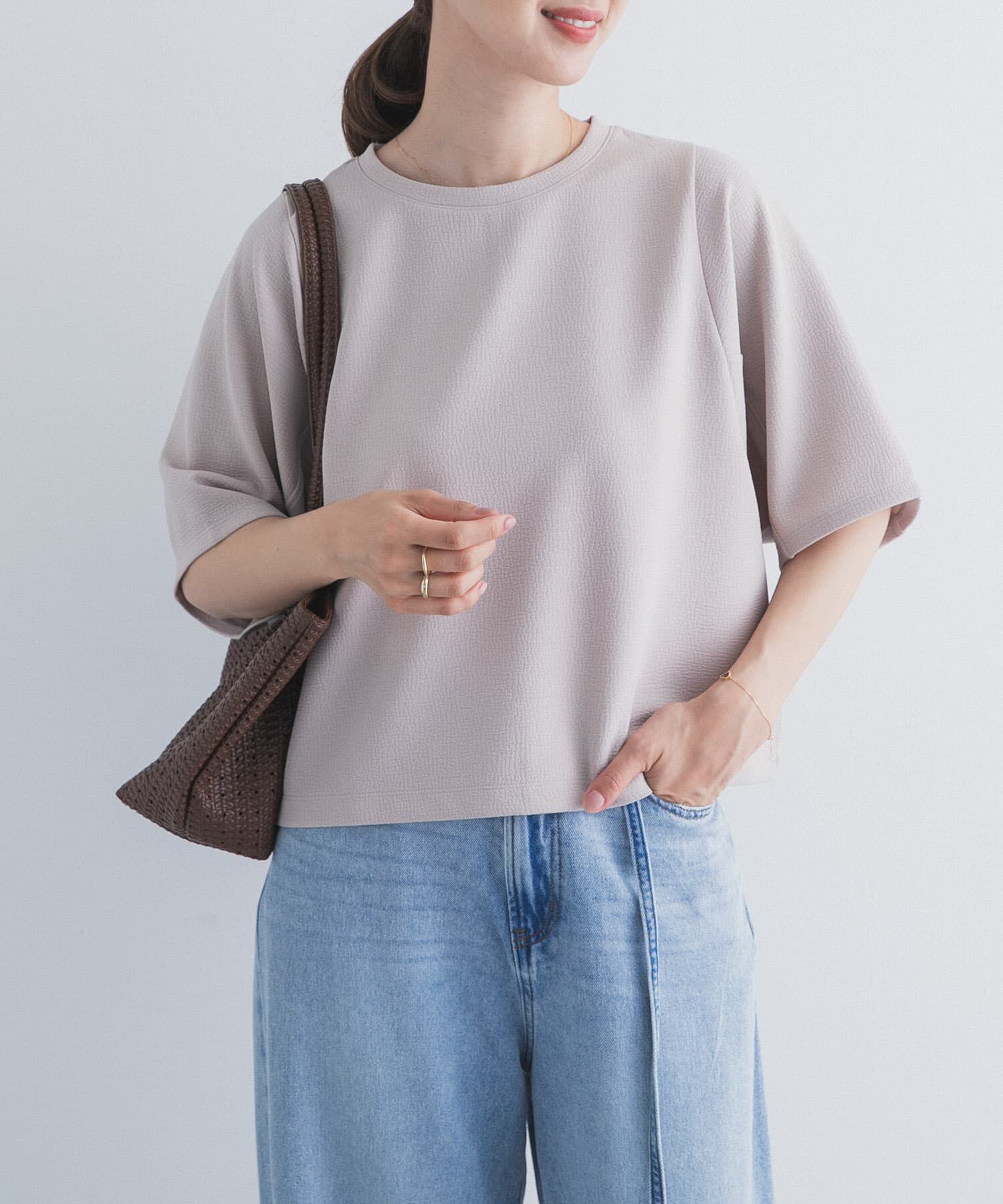 URBAN RESEARCH DOORS「袖ボリュームクロップドプルオーバー」|Tシャツ・カットソー|