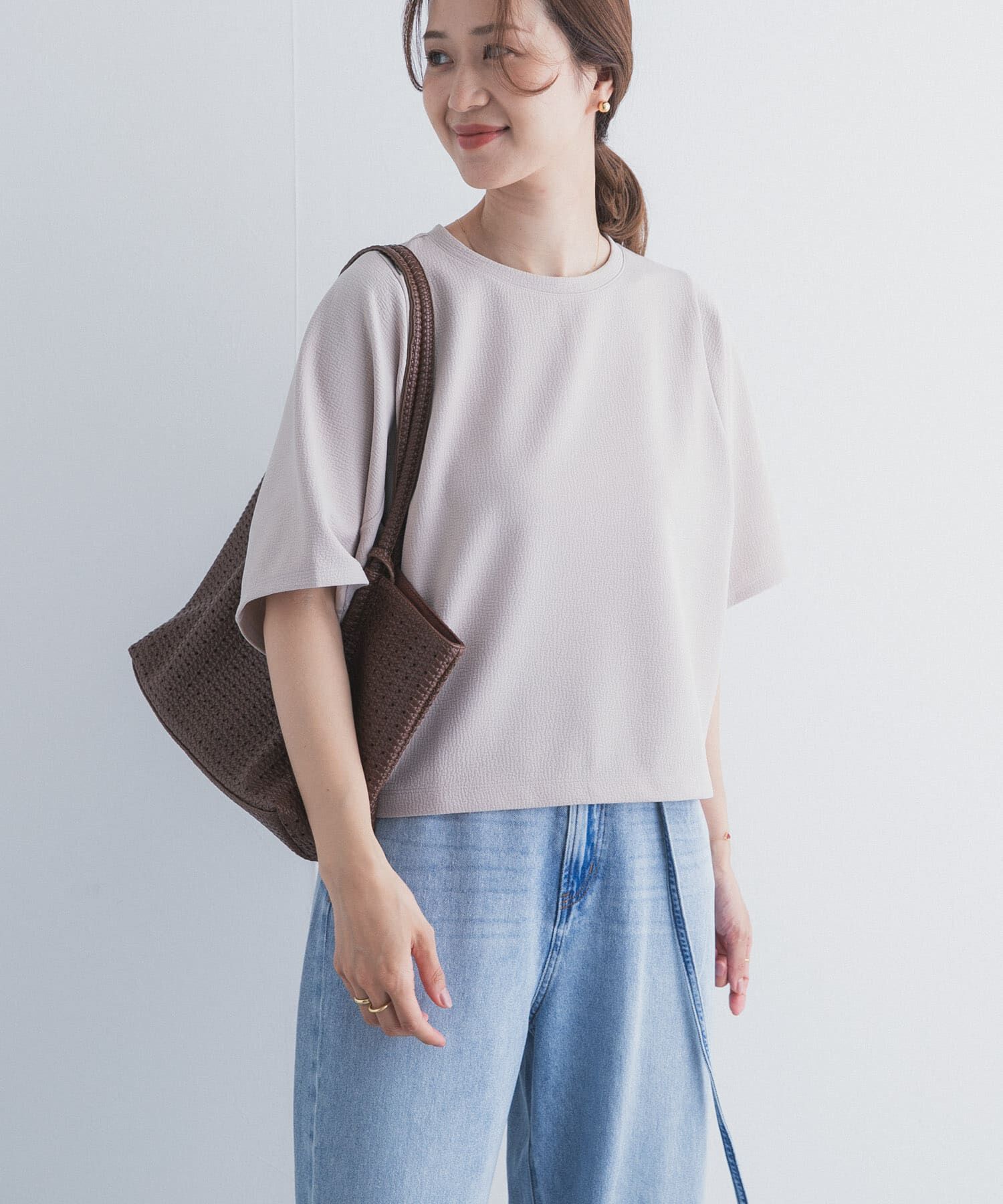 URBAN RESEARCH DOORS「袖ボリュームクロップドプルオーバー」|Tシャツ・カットソー|