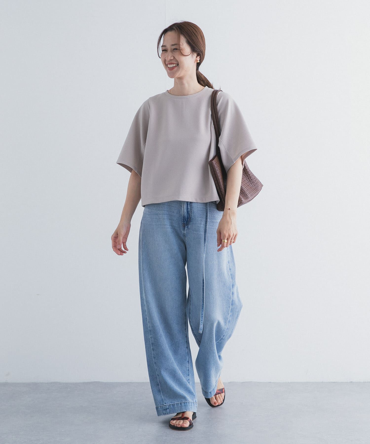 URBAN RESEARCH DOORS「袖ボリュームクロップドプルオーバー」|Tシャツ・カットソー|