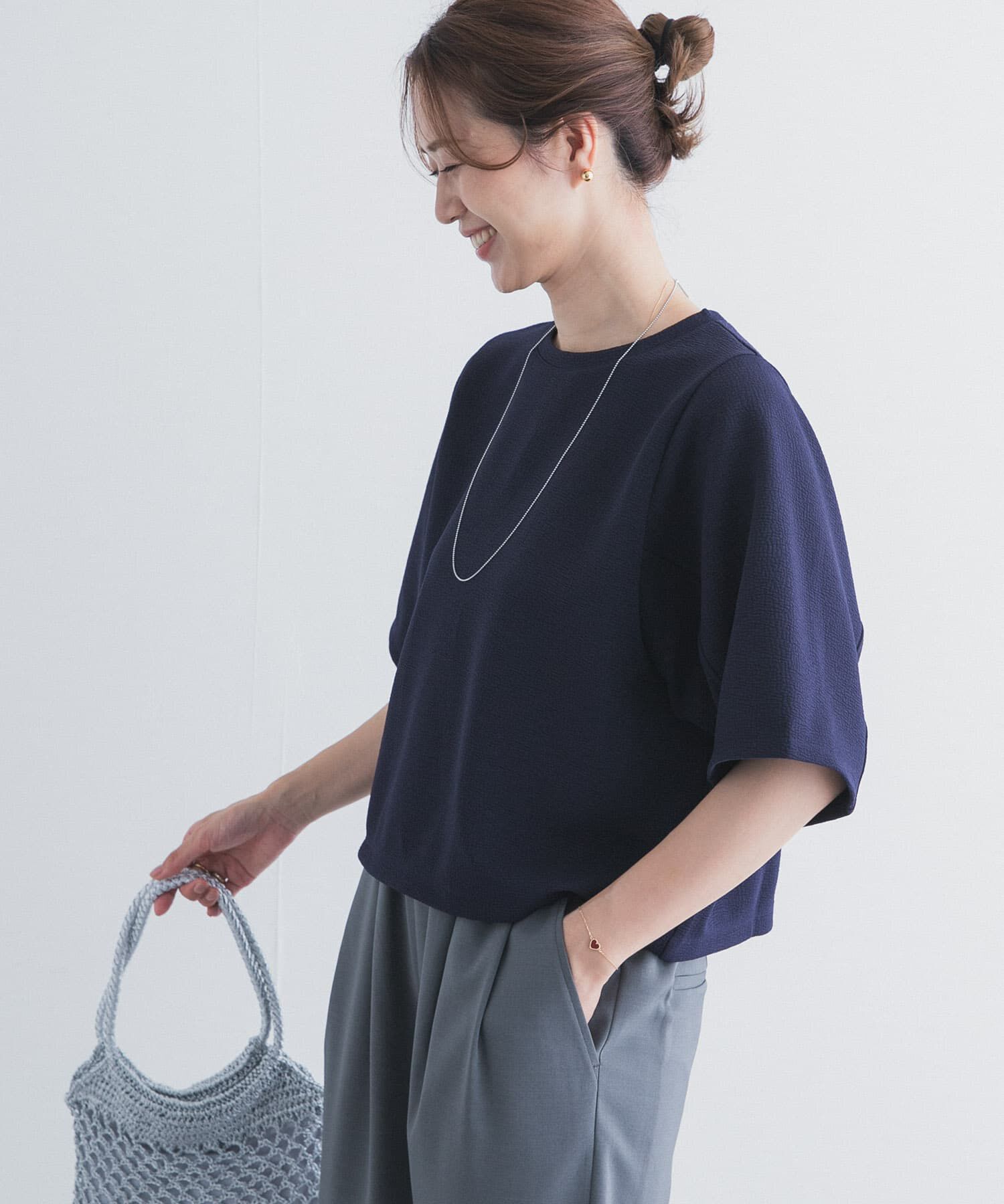 URBAN RESEARCH DOORS「袖ボリュームクロップドプルオーバー」|Tシャツ・カットソー|