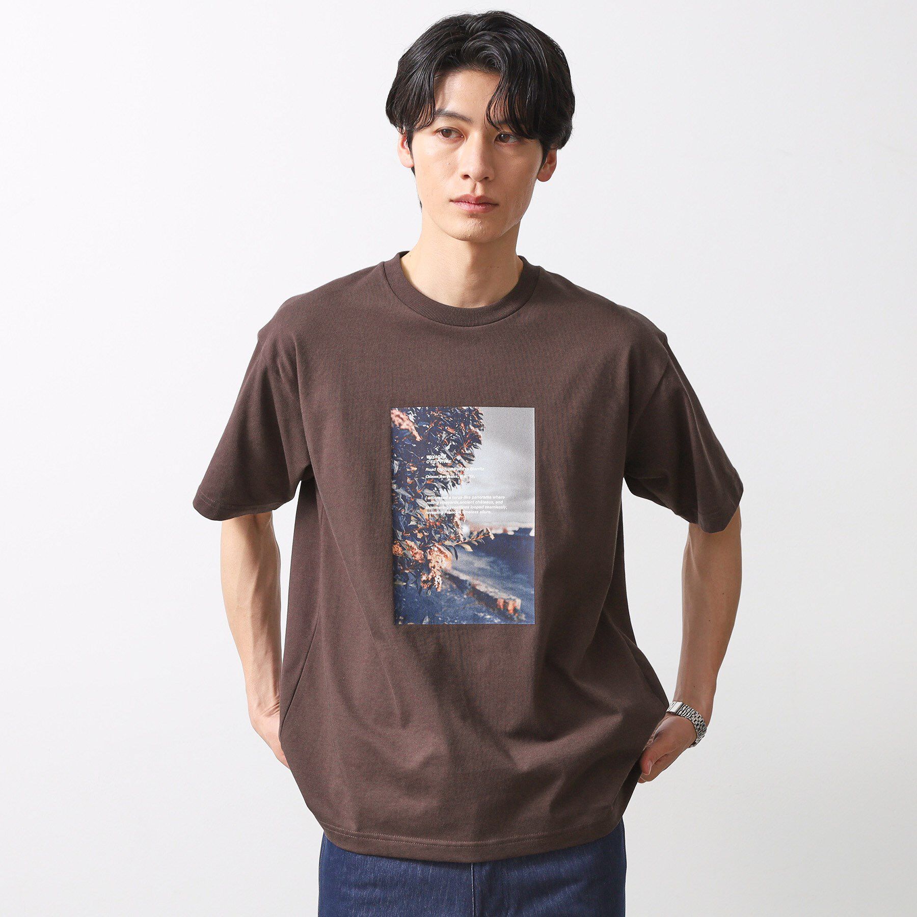 THE SHOP TK「【旅するTシャツ】フォトプリント 洗濯機OK/サスティナブル」|Tシャツ・カットソー|ブラウン(044)