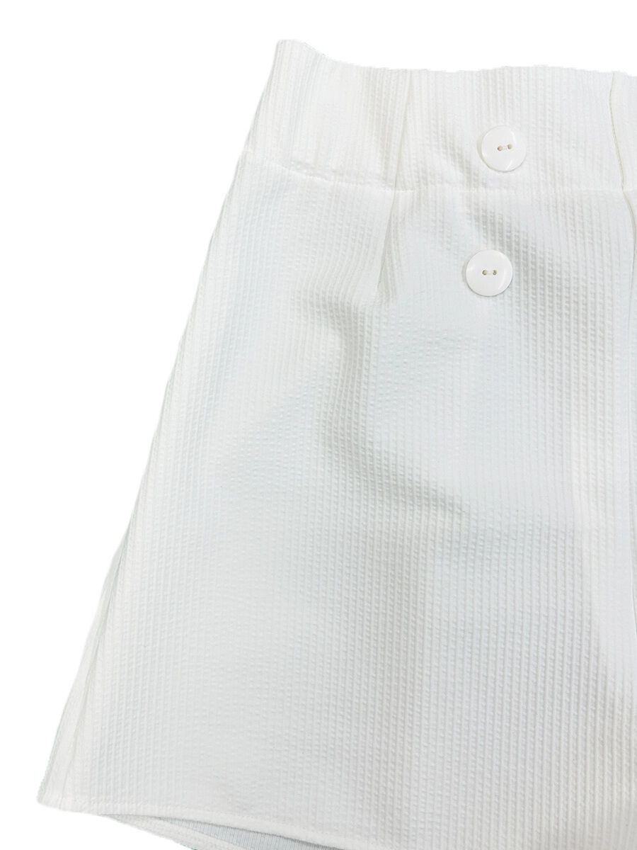 PEAK&PINE「無地ボタン付きAラインハイウエストショートパンツ」|ショーツ|