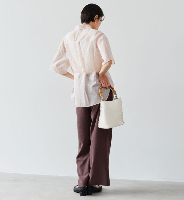 UNITED ARROWS green label relaxing「【結論シリーズ】リボンハイウエストシャツ［size SHORTあり］」|シャツ・ブラウス|