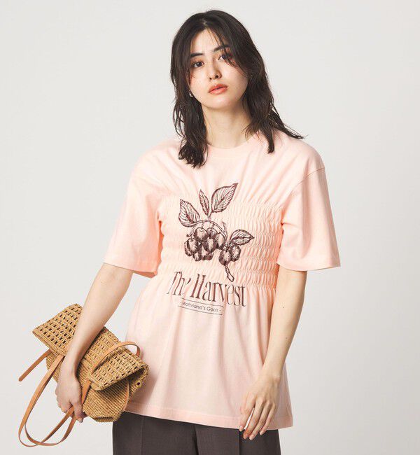 UNITED ARROWS green label relaxing「【別注】＜Various Timeless Arts＞シャーリング プリント Tシャツ」|Tシャツ・カットソー|LT.PINK