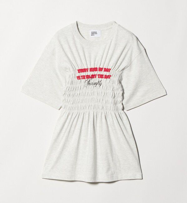 UNITED ARROWS green label relaxing「【別注】＜Various Timeless Arts＞シャーリング プリント Tシャツ ミディアムグレー」|Tシャツ・カットソー|