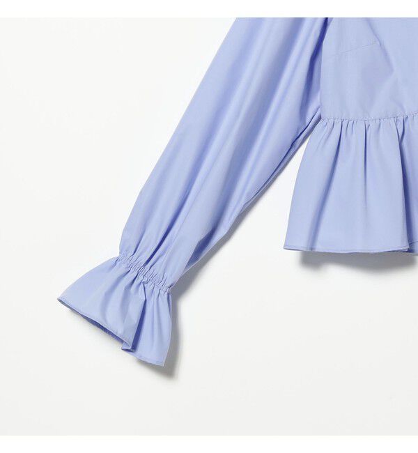 Ray BEAMS 「ギャザー ペプラム Vネック ブラウス　　26SS 日除け 裾フレア 冷房対策  春夏」|シャツ・ブラウス|