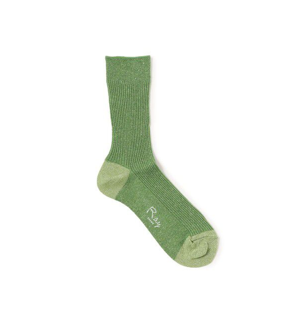 Ray BEAMS 「グリッター リブ ソックス」|ソックス|GREEN