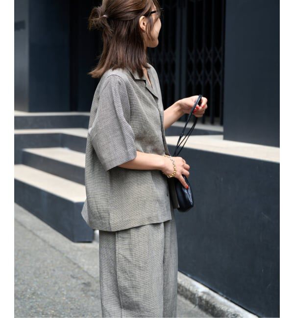 OUTDOOR PRODUCTS Usual Things「≪予約≫リネンブレンドオープンカラーシャツ セットアップ対応」|シャツ・ブラウス|