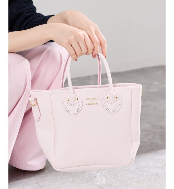 IENA「《WEB/一部店舗限定》YOUNG&OLSEN EMBOSSED LEATHER D TOTE S バッグ YO2601-GD003」|トートバッグ|ピンク