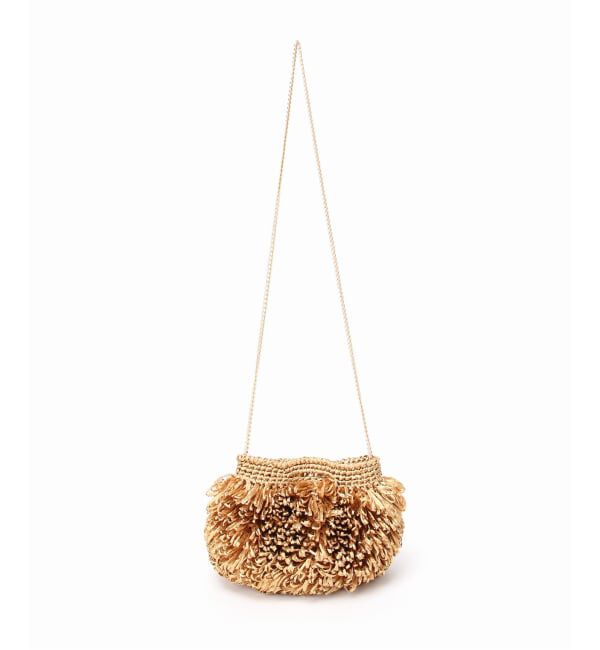 VERMEIL par iena「Caternina Bertini カテリーナ ベルティーニ Raffia Clutch 4566」|ショルダー・メッセンジャー|ゴールド