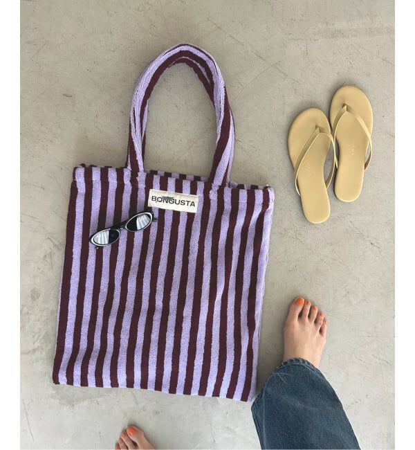 SLOBE IENA「《追加》BONGUSTA/ボングスタ naram striped トートバッグ」|トートバッグ|