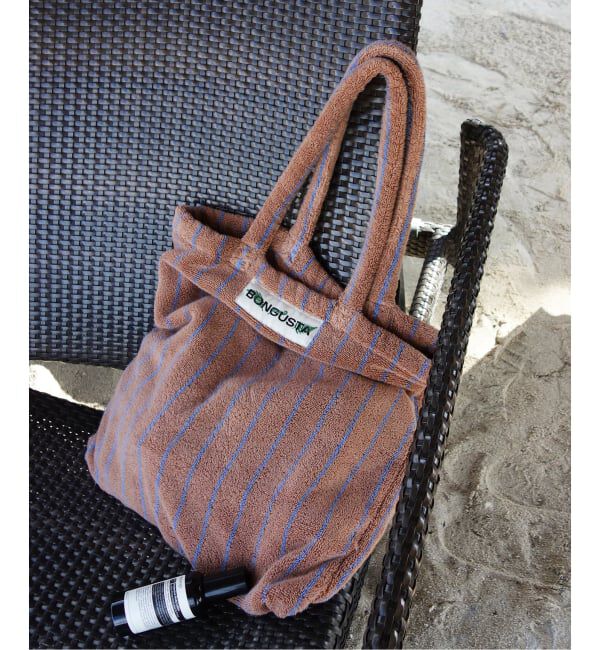 SLOBE IENA「《追加》BONGUSTA/ボングスタ naram striped トートバッグ」|トートバッグ|キャメル