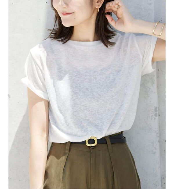 SLOBE IENA「《追加2》スラブ天竺5分袖TEE」|Tシャツ・カットソー|