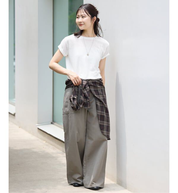 SLOBE IENA「《追加2》スラブ天竺5分袖TEE」|Tシャツ・カットソー|