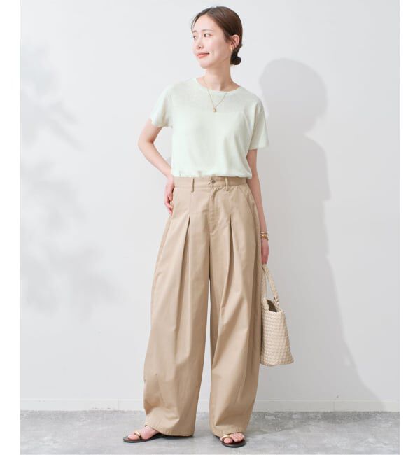 SLOBE IENA「《追加2》スラブ天竺5分袖TEE」|Tシャツ・カットソー|